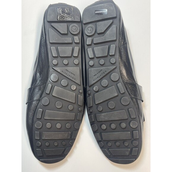 Aquatalia Quinna Black Leather Tassel Weatherproof Loafer Driving Shoe Sz 7 1/2 - Picture 6 of 11
